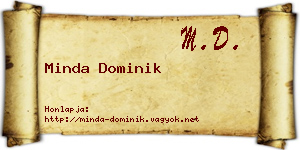 Minda Dominik névjegykártya